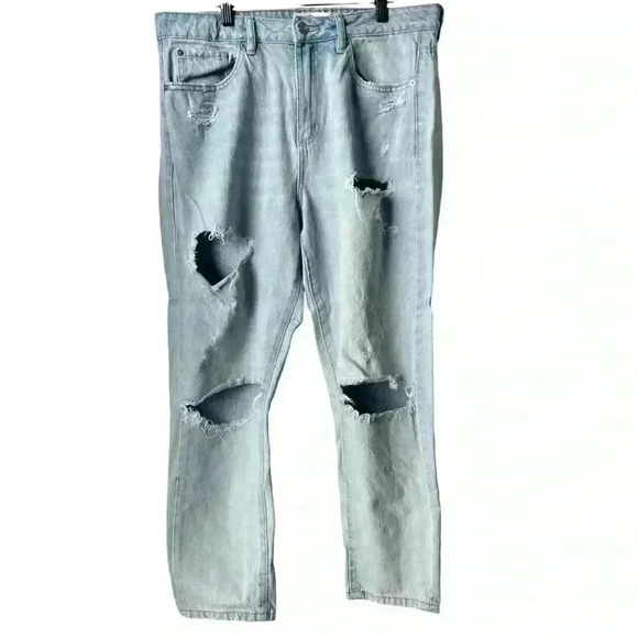 Garage Light Wash Distressed Rugged Straight Leg High Rise Girl Juniors Size 13 - Picture 1 of 8